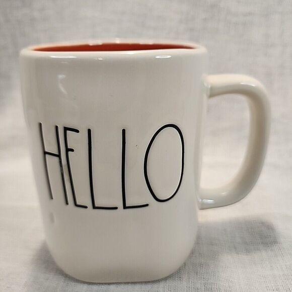 Rae Dunn Mug HELLO Artisan Collection by Magenta White / Orange Fall Mug - Picture 6 of 16